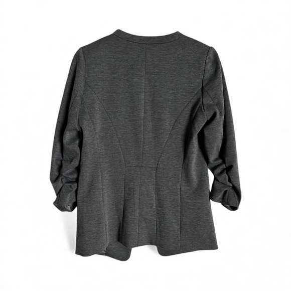 Ricki's Grey Open-Front Ruched Sleeve Blazer Women’s Small - Picture 4 of 6